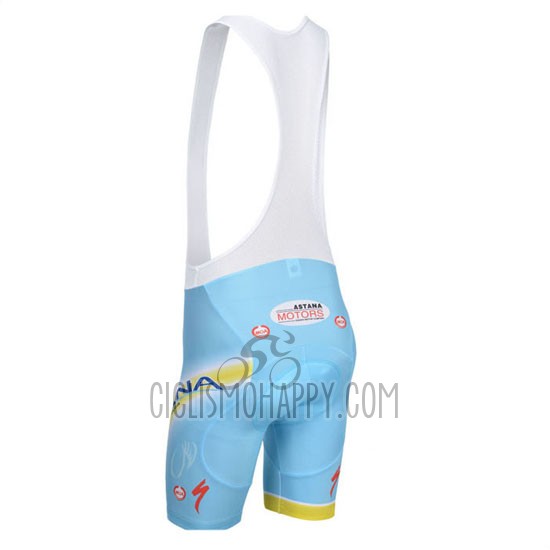 Astana Cycling Jersey Bib Short 2014 Short Sleeve Light Blue